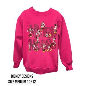 Disney Designs Minnie Mouse Pull Over Pink Sweater Girl’s Size Medium